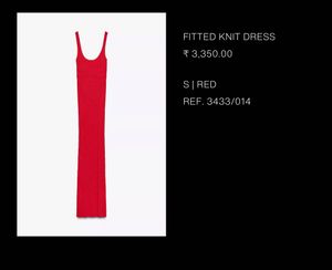 ZARA Red Bodycon  Dress