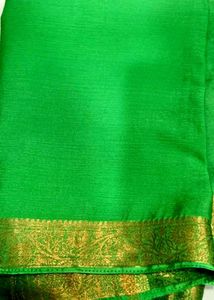 Mysore Silk Parrot Green Saree