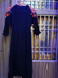 Women Black Rayon Kurta