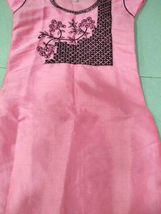 Pink Embroidered Kurti