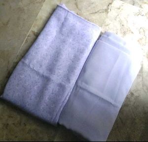 2 piece floral lavender suit (unstitched)