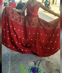 Red Embroidered Lehenga Set