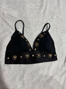 Embellished Black Bralette