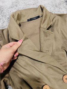 Khaki Double-Breasted Dress