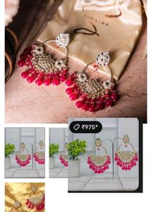 pink sleeveless kurti with free jhumka