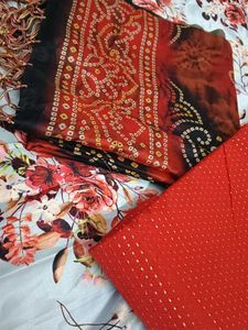 Floral Print Lehenga Choli Set with Accessories