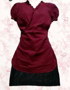 *CLEARANCE SALE* Crimson Cheongsam Style Top