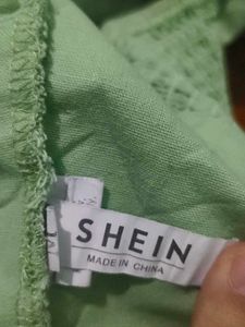 Green Puff Sleeve Crop Top