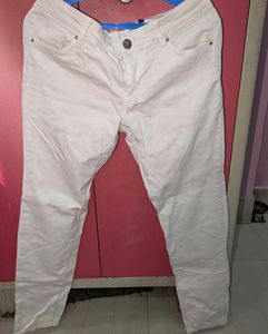White Colored Denim Jeans