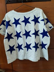Star Print Crop Top