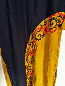 Pretty mustard and black colour kurta - 2XL
