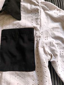 Cute Girls&#39; White Eyelet Shirt