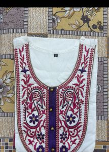 White embroidered kurti