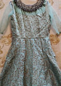 Elegant Aqua Anarkali Dress