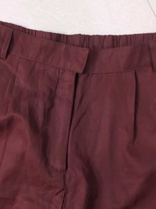 Burgundy Wide Leg Trousers