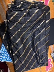 Elegant Black &amp; Gold Saree