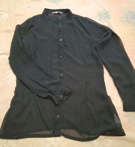 Sheer Black Long Sleeve Shirt