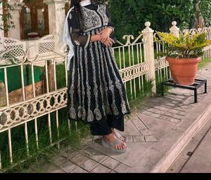Black Lucknowi Frock