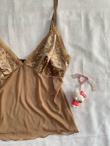 Beaded Brown Top
