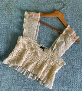 White Ruffle Top