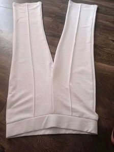 Casual Polyester Blend White Pant
