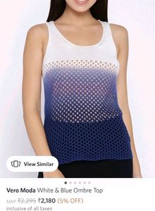 Vero Moda White &amp; Blue Ombre-dyed Y2K Top ❤️