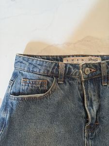 Distressed Denim Mini Skirt