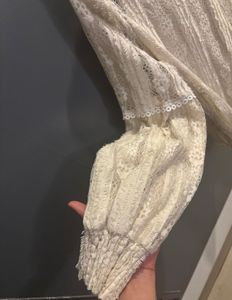 Lace Balloon Sleeve Top