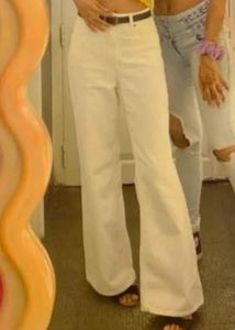wide leg white jeans