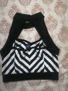 Striped Halter Crop Top