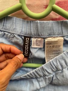 HnM Divided Linen Pants Ash Blue
