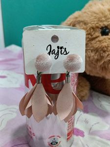 Floral Drop Earrings - Light Pink