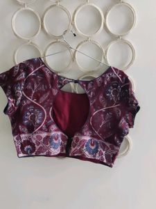 Maroon Ajrak Preloved Saree Blouse