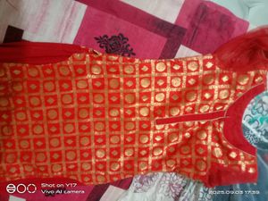 Elegant Red &amp; Gold Kurta