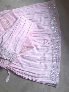 Pink Anarkali Frok With Beautiful Colors And Stone