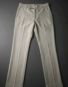 Formal khakhi Pant with a Fine Pattern . Slim Fit