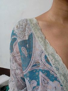 V Neck See Through Lace Dress