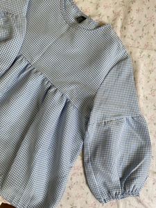 Porcelain Gingham Top