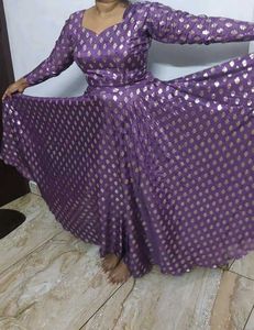 Purple Lehenga with Silver Accents