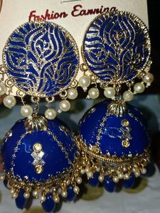 Blue &amp; Gold Fashion Earrings
