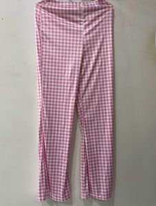 Check Pink Flared Pants
