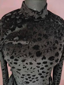 Black Velvet Long Sleeve Top