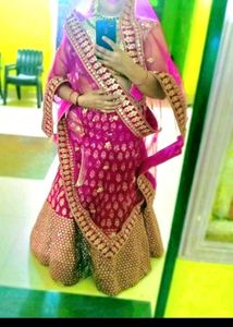 Beautiful Rani pink heavy bridal lehenga