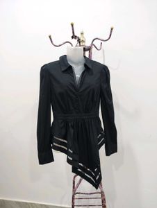 Asymmetrical Black Blouse