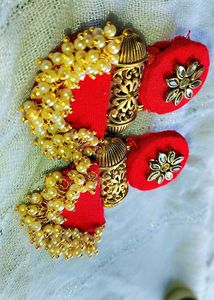 Red &amp; Gold Earrings