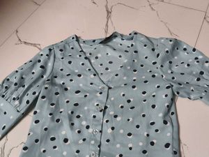 Light Blue Polka Dot Dressberry Top