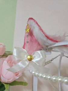 Pink Cat Ears With Ribbons 🎀✨️
