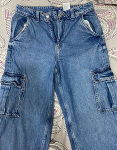 H&amp;M Blue Cargo Jeans