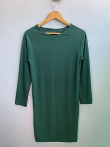 Green Long Sleeve Casual Dress