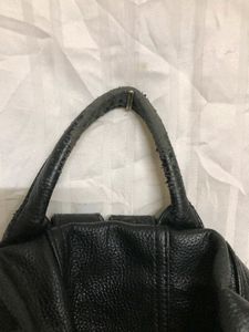 Black Leather Classic Backpack